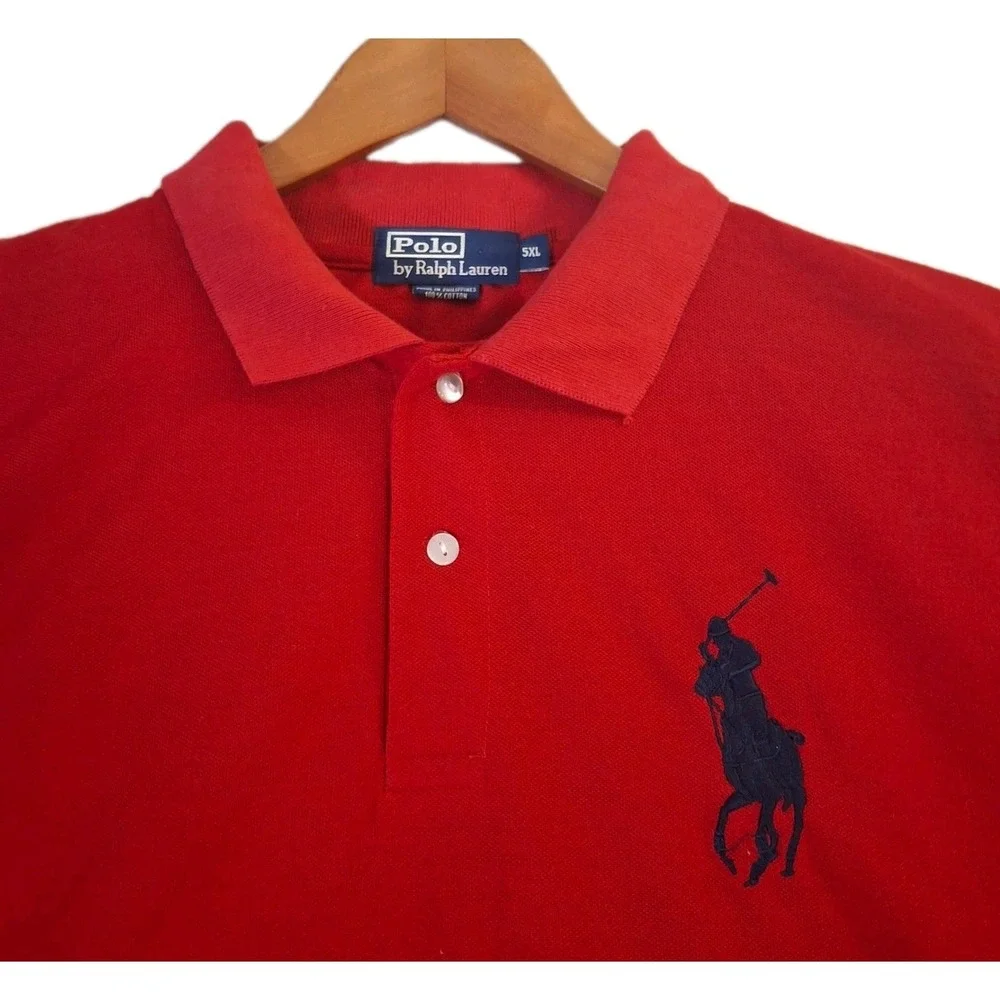 Polo Ralph Lauren Mens 2XL* Red Big Pony Short Sleeve Cotton Mesh Polo Shirt